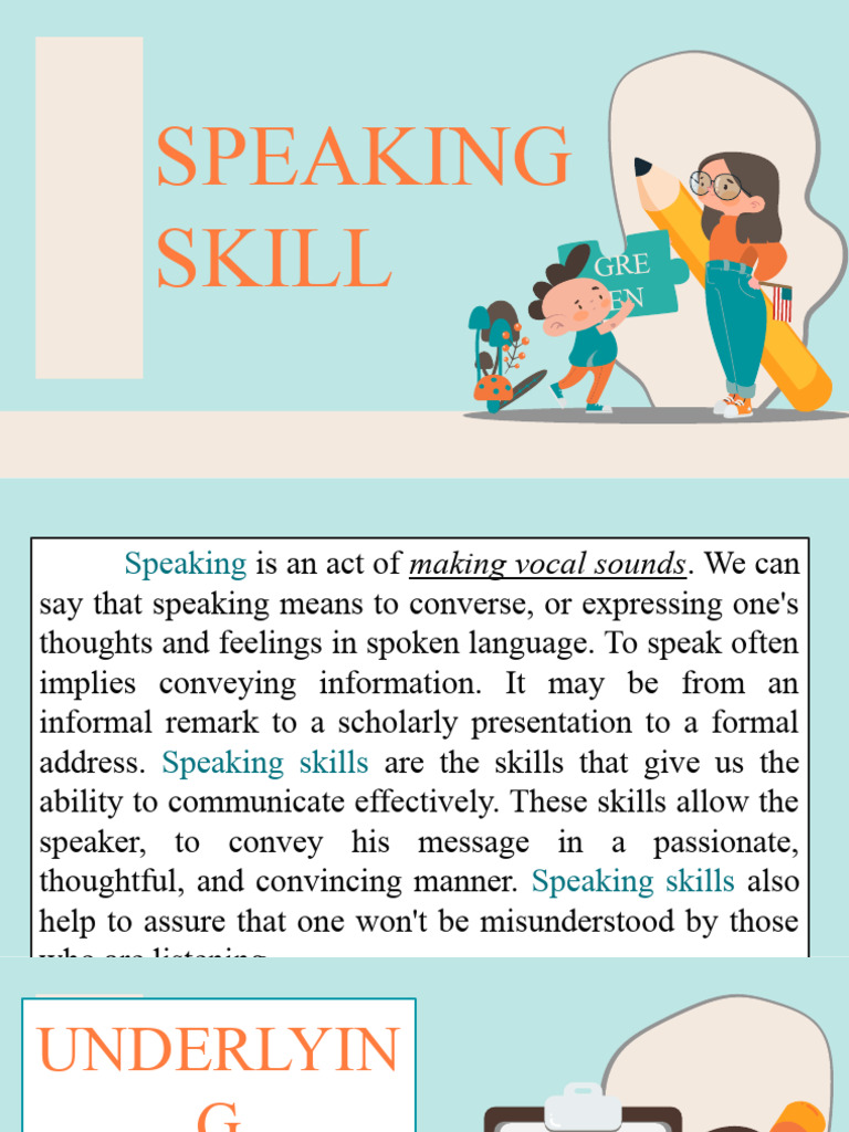 Speaking Skill Pdf Speech Vowel