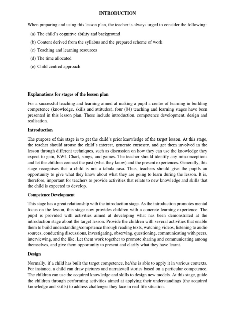 HOW TO WRITE A LESSON PLAN FOR PRE PRIMARY visual data 6