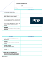 Classroom Observation Form 