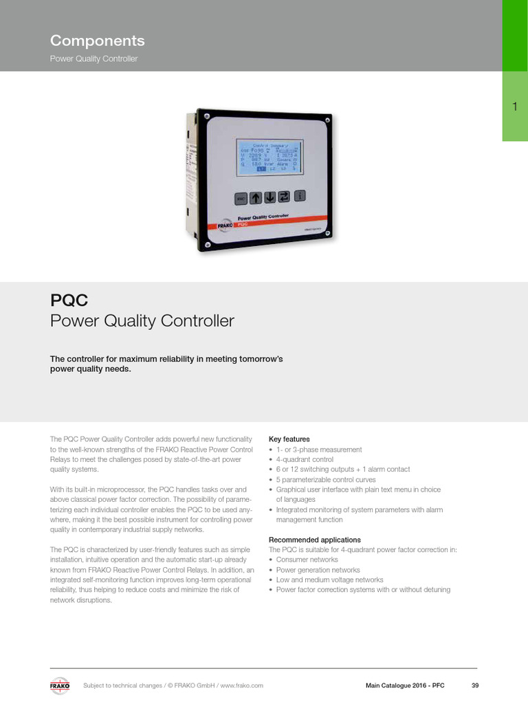 Power Quality Controller Overview | PDF | Power Supply | Relay