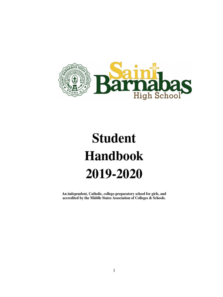 ST Barnabas High School StudentHandbook20192020 PDF Disciplines
