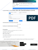 Convert Inches (In) & Centimeters (CM)