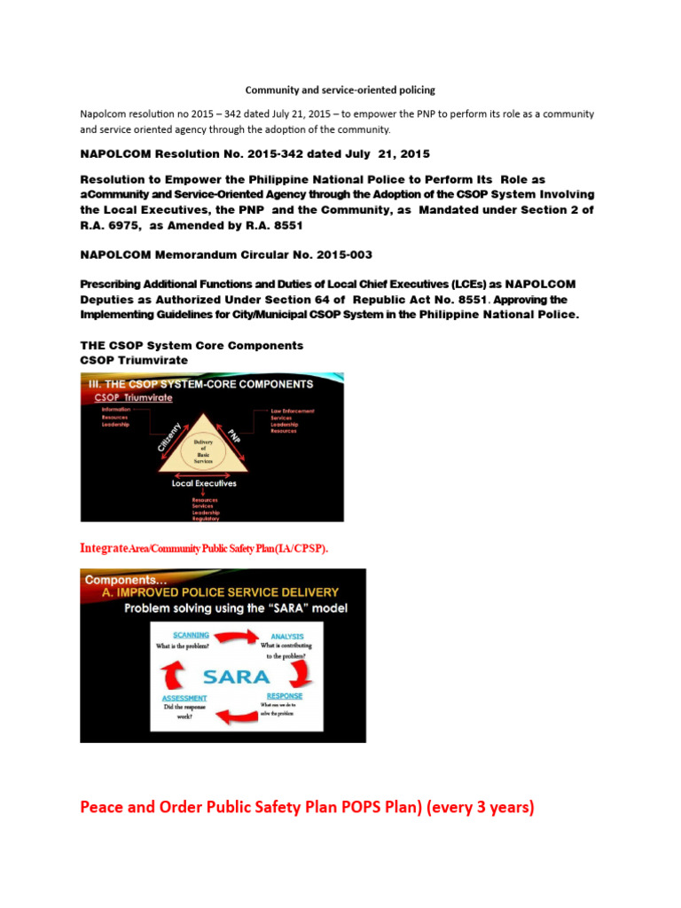 Community and service oriented policing reviewer pdf