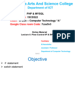 LECTURE 4-Flow Control-IF & Switch