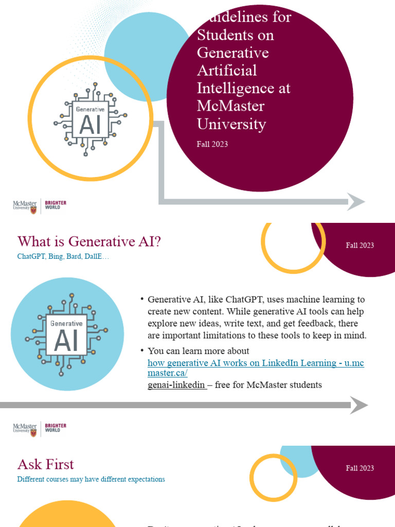 Guidelines for Generative AI Use at McMaster | PDF | Artificial ...