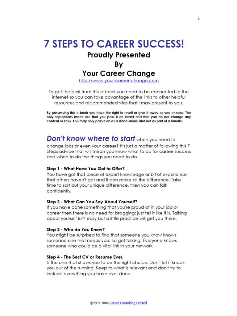 7 Steps For Career | PDF