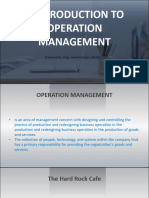 I. Introduction To Operation Management