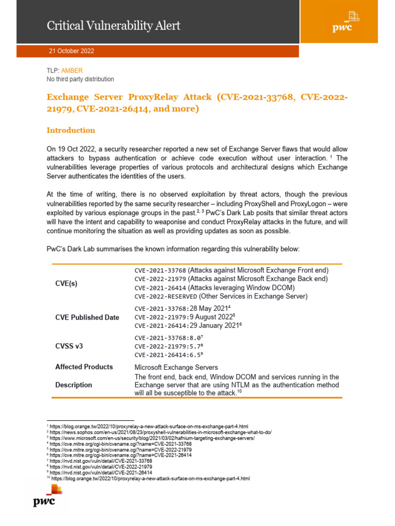 PWC CVE Notice | PDF | Microsoft Exchange Server | Vulnerability ...