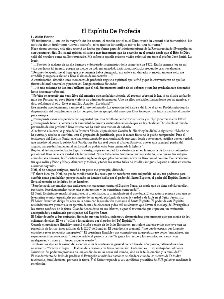 El Espíritu de Profecía Descargar gratis PDF José Smith espíritu