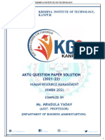 Human Resource Management (KMBN 202) Aktu Question Paper Solution (2021-2022) - 1