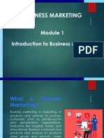 Module 1 - Introduction To Business Marketing