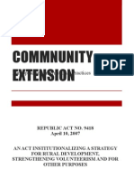 Commnunity Extension: Philippine and International Practices
