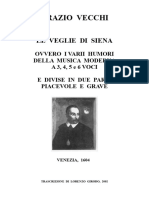 Orazio VECCHI Le Veglie Di Siena1604