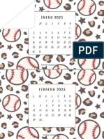 Calendario Escritorio Baseball Print