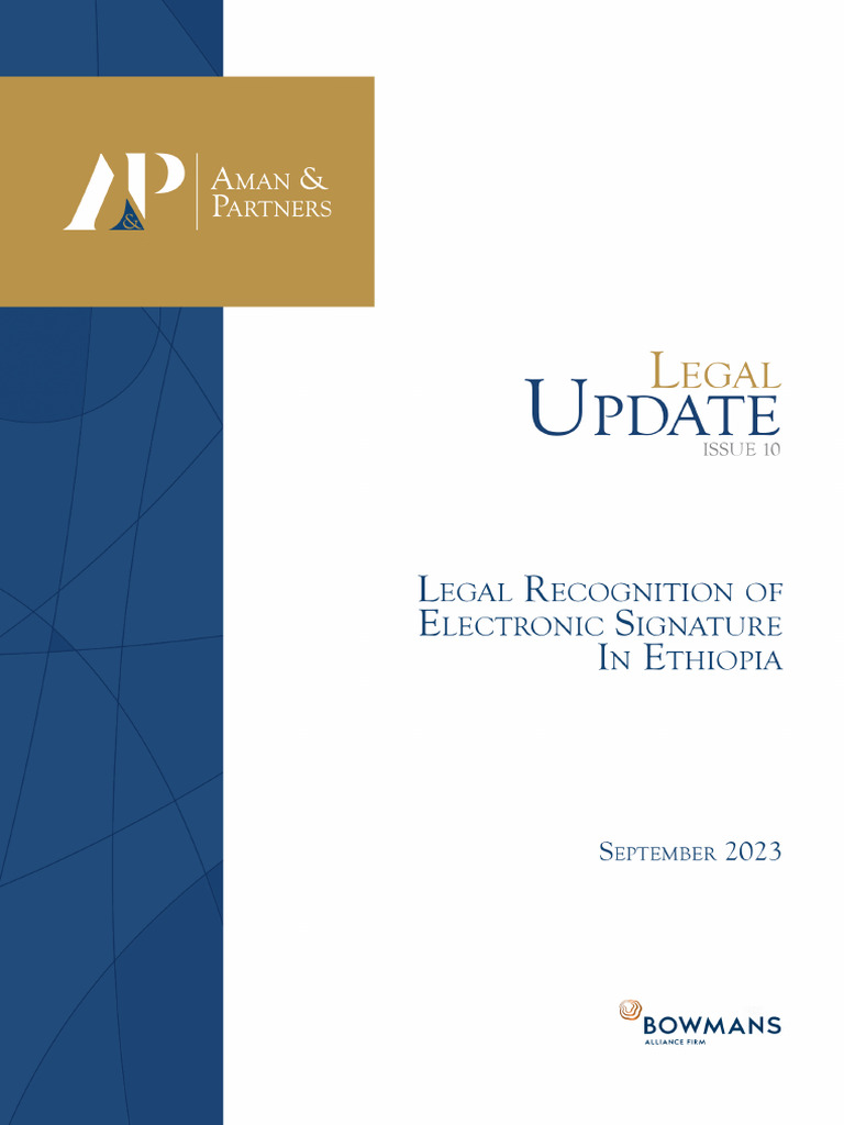 Legal Framework for E-Signatures in Ethiopia | PDF | Authentication ...