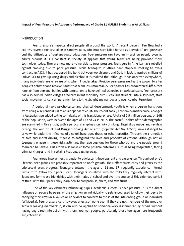 impact-of-peer-pressure-to-academic-performance-of-grade-11-humss