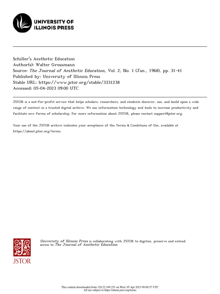 Aesthetic Education Meaning PDF Immanuel Kant Friedrich Schiller