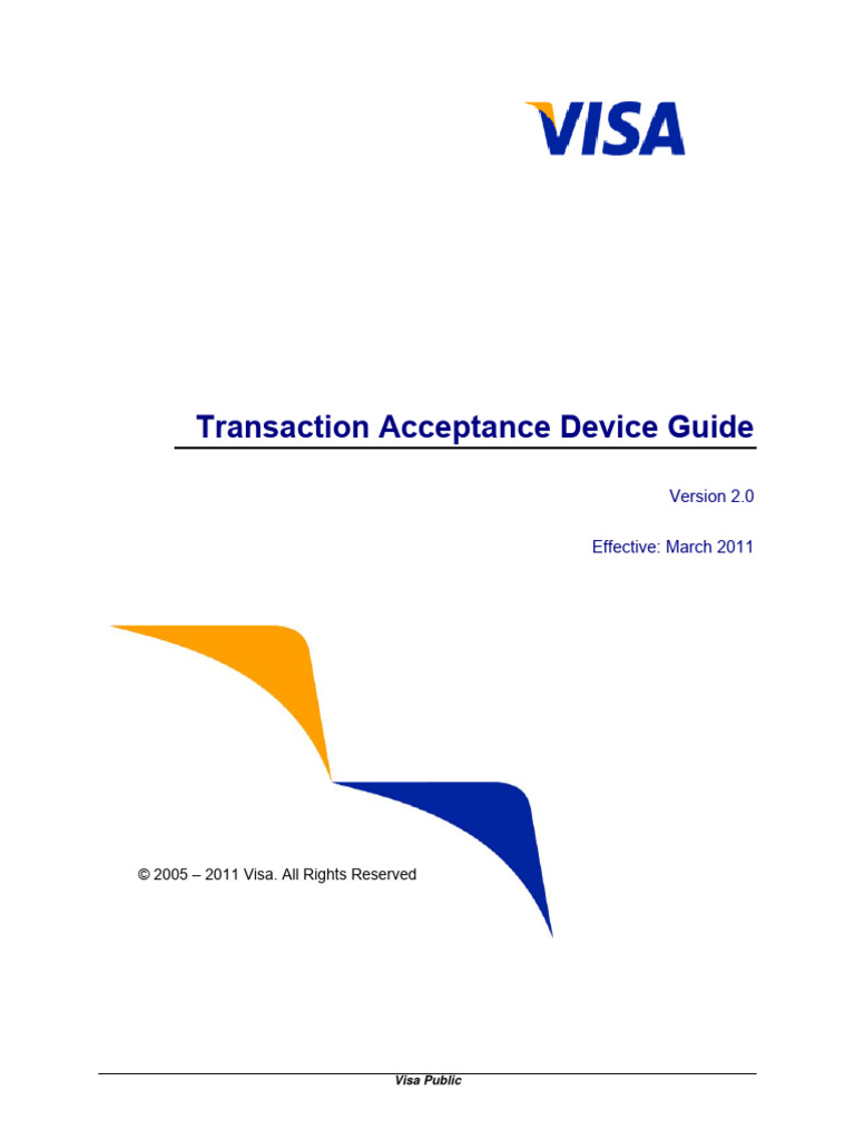 Visa Transaction Acceptance Device Guide | PDF | Emv | Visa Inc.