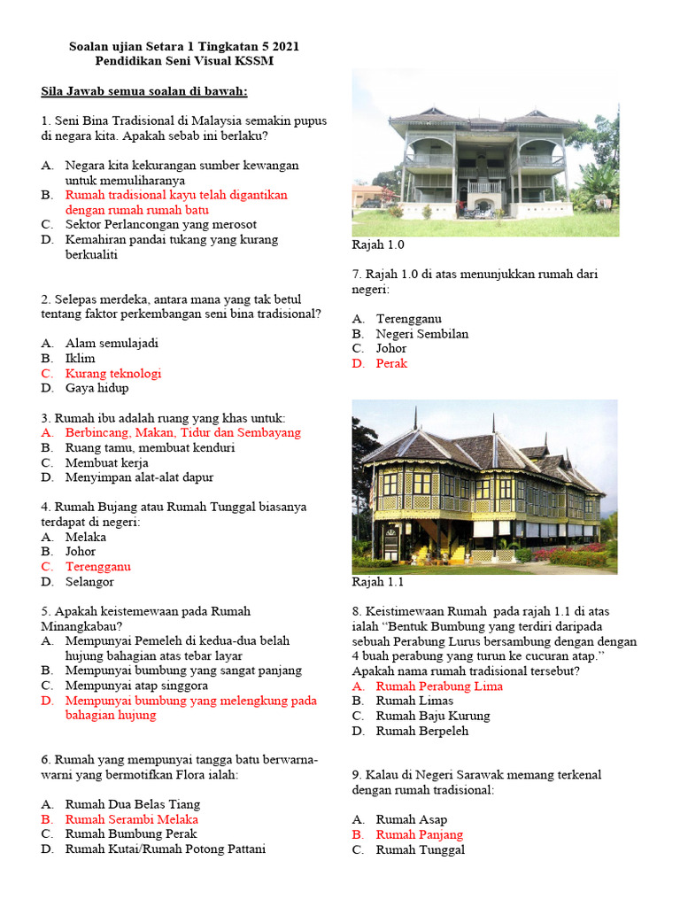 Soalan Ujian Setara 1 Tingkatan 5 2021 Pdf