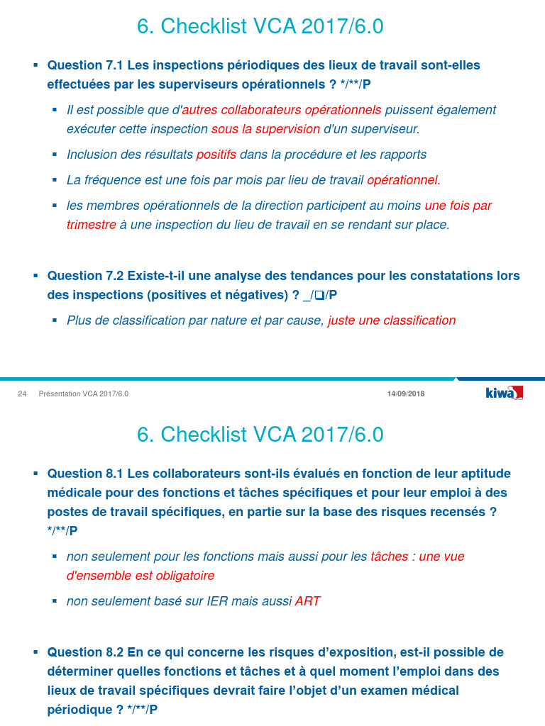 Checklist VCA 2017 : Inspections et Audits | PDF | Logos | Audit