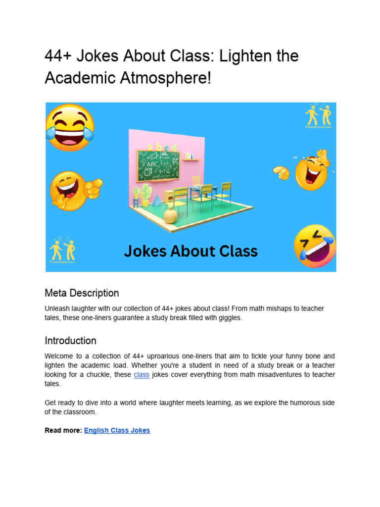 Jokes About Class | PDF | Jokes