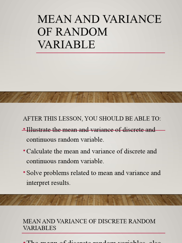 Mean and Variance in Normal Distribution | PDF | Variance | Normal ...