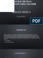 Debate Speec: Class Xi-C