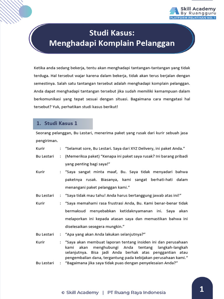 Mengatasi Komplain Pelanggan Efektif | PDF