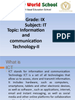 Grade: IX Subject: IT Topic: Information and Communication Technology-II