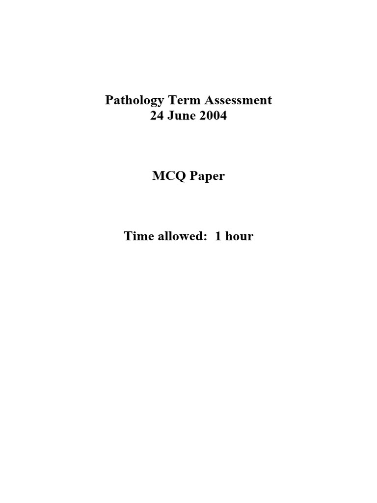 2004 June Path Ca Mcq Pdf Pneumonia Neoplasms