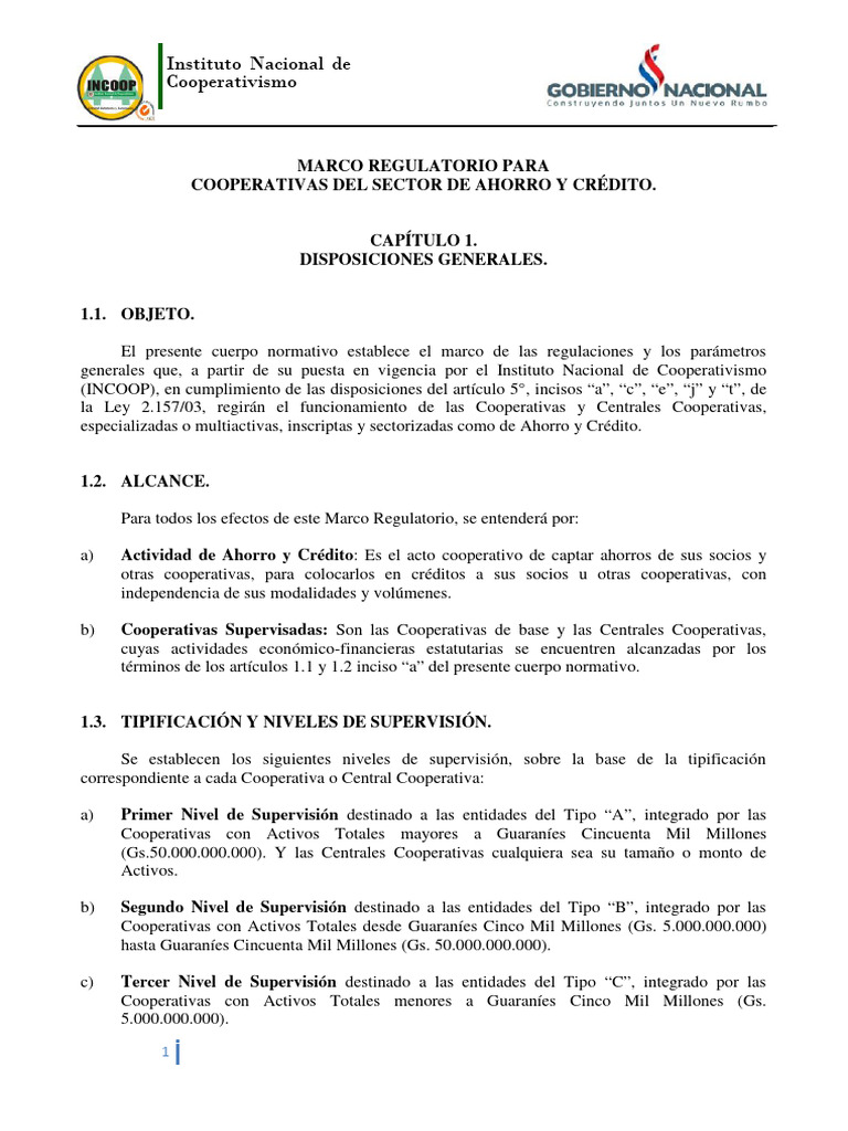 Marco Regulatorio de Cooperativas de Ahorro | PDF | Cooperativa | Bancos