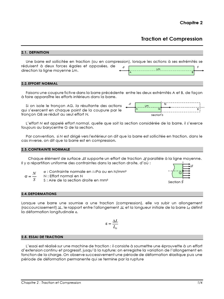Traction et Compression des Matériaux | PDF | Élasticité (Physique ...