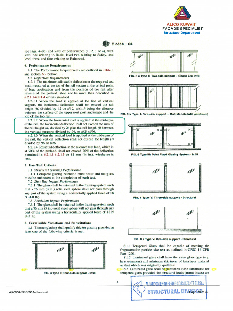 Handrail Deflection Astm | PDF