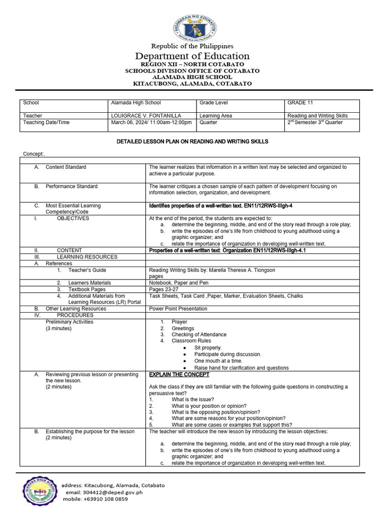 lesson-plan-on-rws-organization-properties-of-a-well-written-text-1