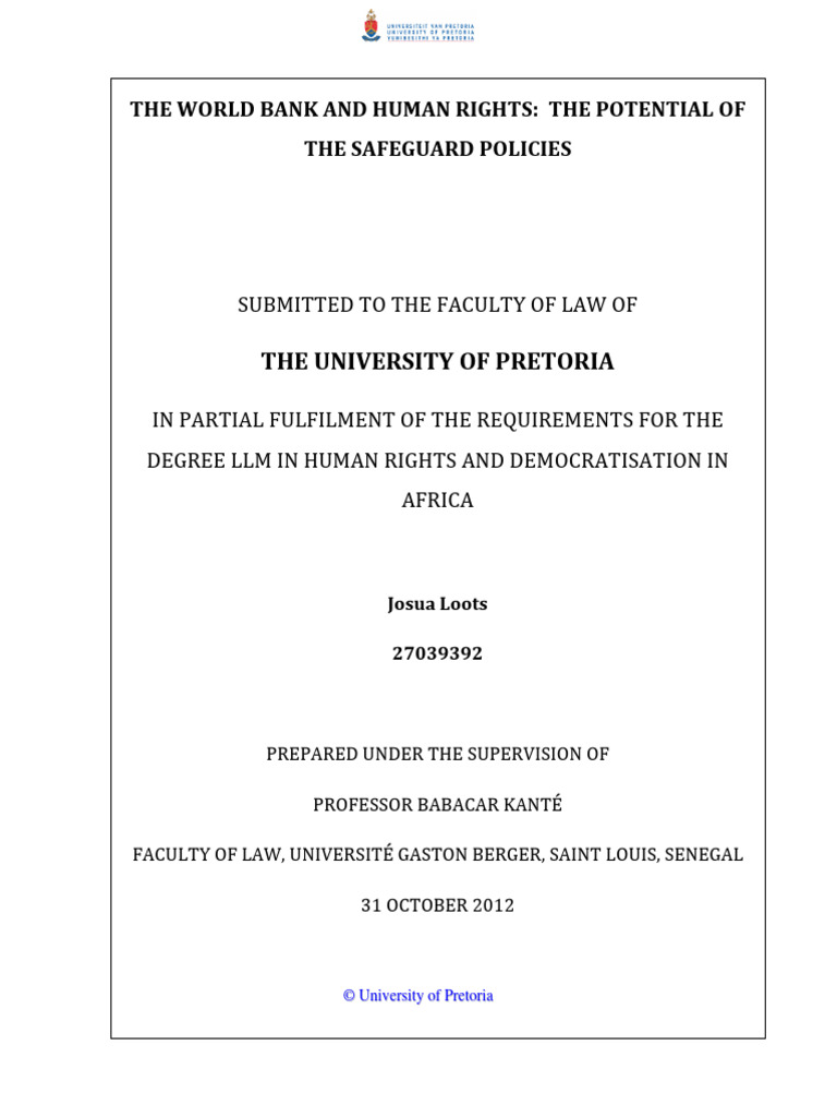World Bank Safeguard Policies & Human Rights | PDF | International ...