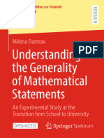 Livro Entendendo A Generalidade de Sentenças Matemáticas