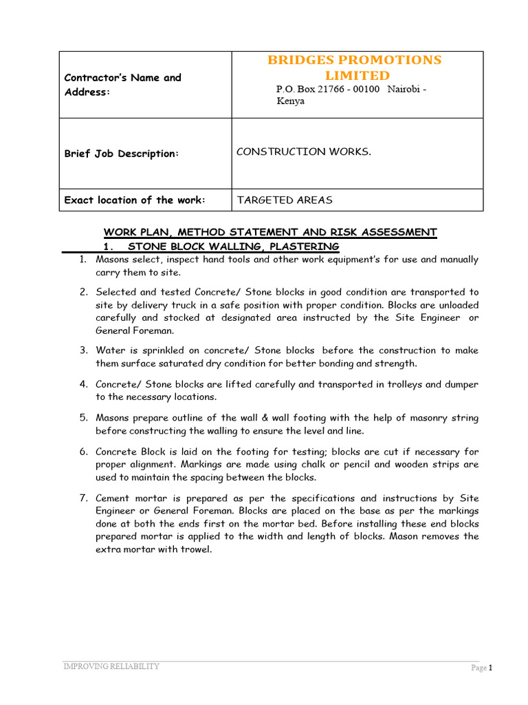 Work Methodology Download Free PDF Personal Protective Equipment