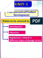 Pharmaceutical Product Development Unit 1