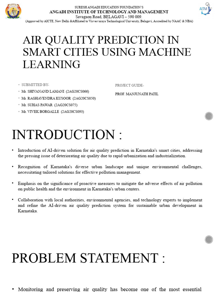 AI-Driven Air Quality Prediction in Karnataka | PDF | Machine Learning ...