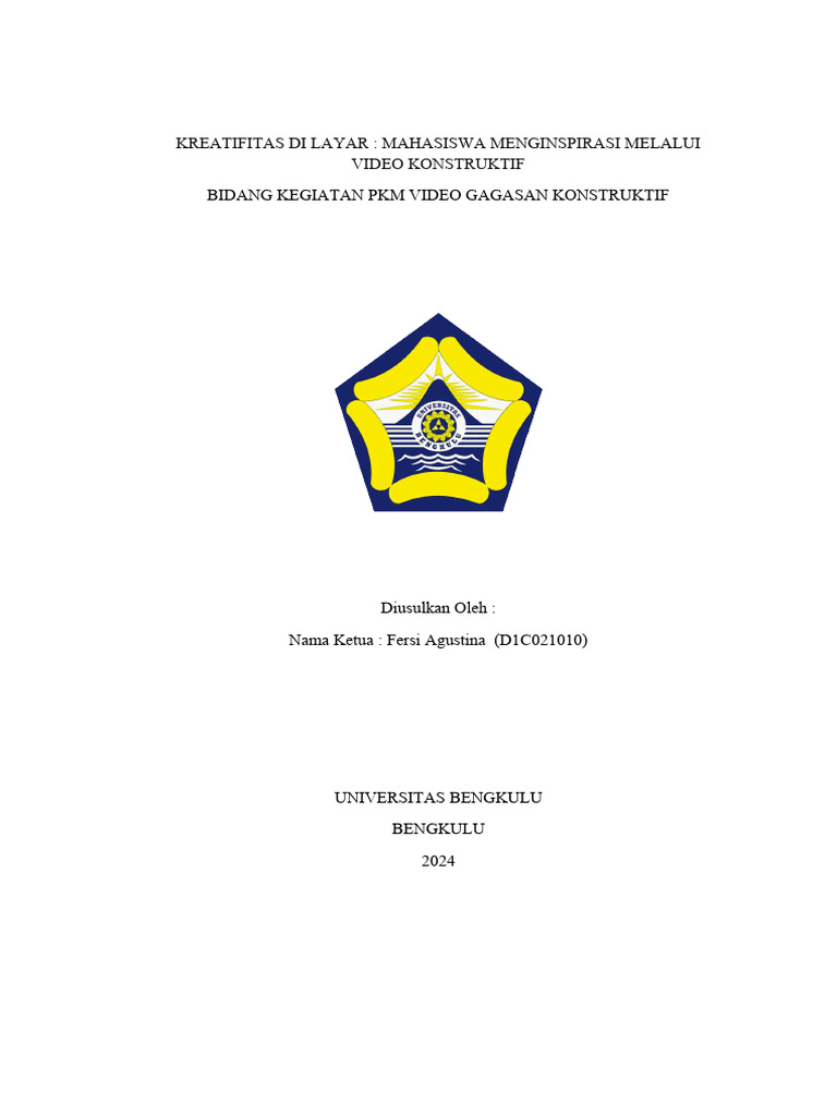 Proposal PKM VGK 2024: Kreativitas Mahasiswa | PDF