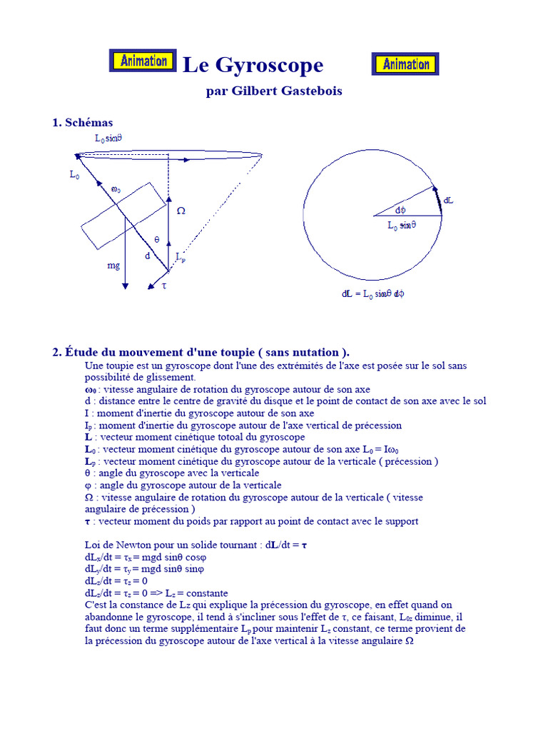 Étude du mouvement gyroscopique | PDF | Gyroscope | Rotation