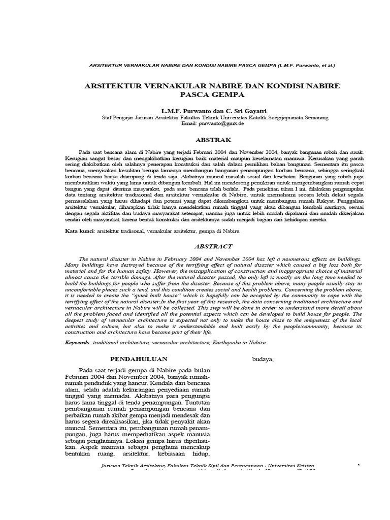 Arsitektur Vernakular Nabire Dan Kondisi | PDF