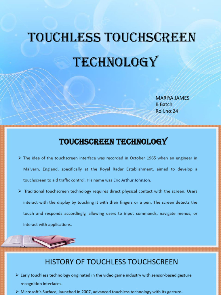 Touchless Touchscreen Technology PDF Touchscreen Computing
