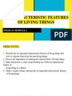 Six Characteristic Features of Living Things