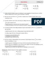 Fiche D'exercices Fractions