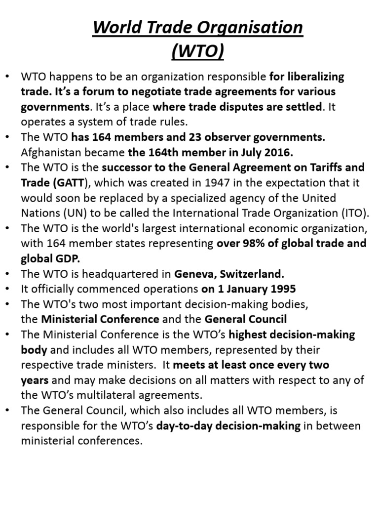 Overview of the World Trade Organization | PDF | World Trade ...