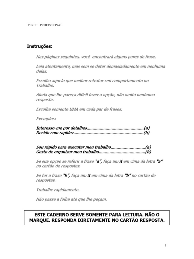 Teste Veca: Avaliação de Comportamento | PDF