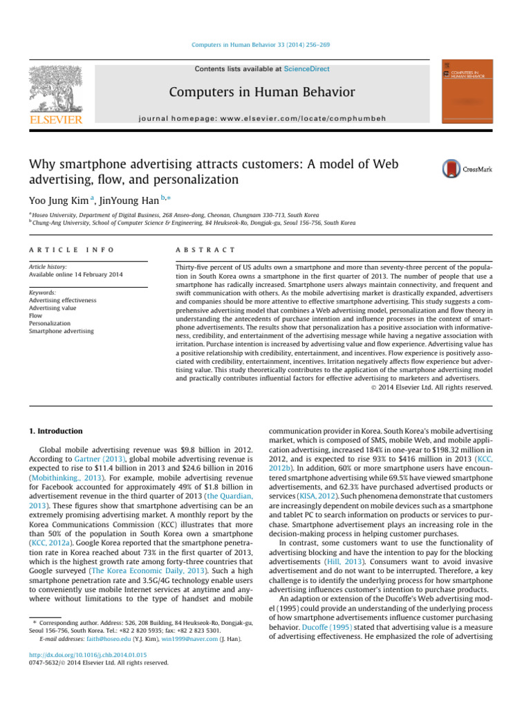 Smartphone Advertising Impact Model | PDF | Advertising | Behavior