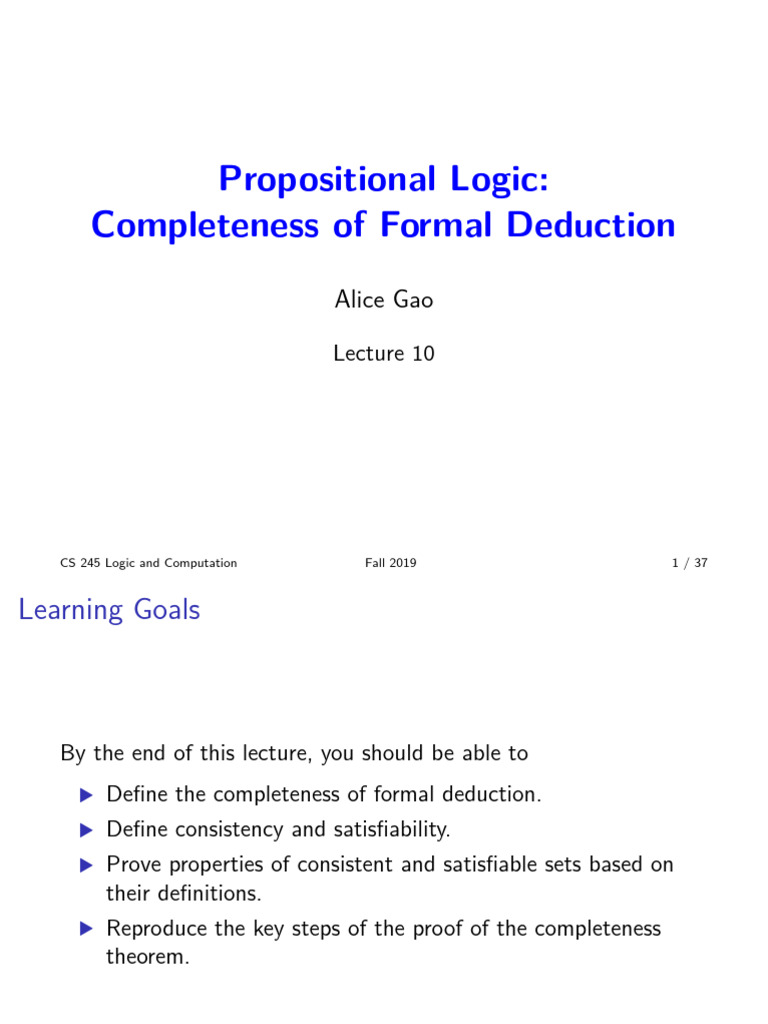 Lec10 prop completeness sol pdf theorem mathematical logic
