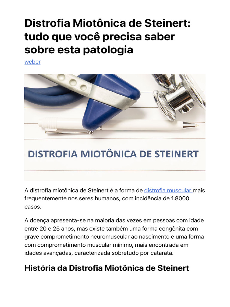 Distrofia Miotônica de Steinert: Guia Completo | PDF | Distrofia ...